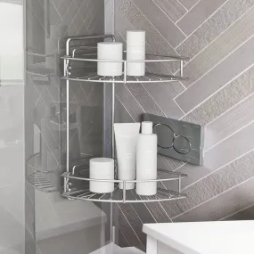 2 Pack Corner Shower Caddy, Adhesive Shower Shelves, Wall Mounted Stainless