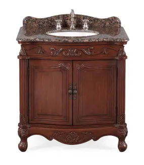 32" Benton Collection Baltic Brown Granite Fiesta Bathroom Sink Vanity CF-2873SB-TK