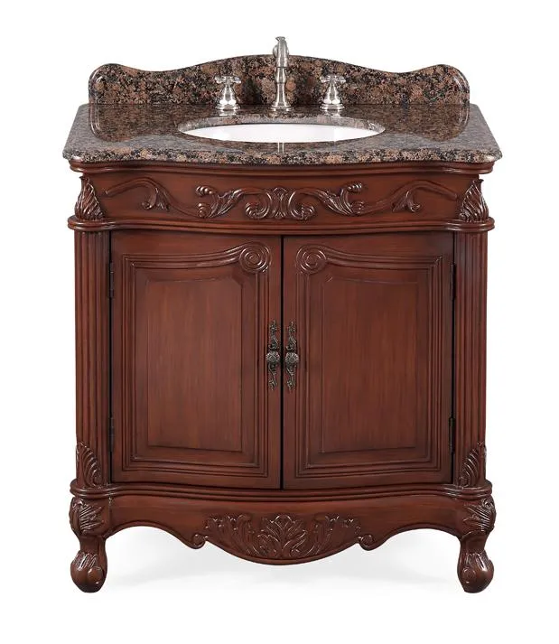 32" Benton Collection Baltic Brown Granite Fiesta Bathroom Sink Vanity CF-2873SB-TK