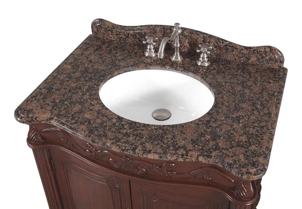 32" Benton Collection Baltic Brown Granite Fiesta Bathroom Sink Vanity CF-2873SB-TK