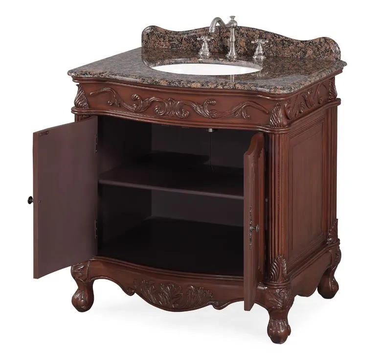 32" Benton Collection Baltic Brown Granite Fiesta Bathroom Sink Vanity CF-2873SB-TK