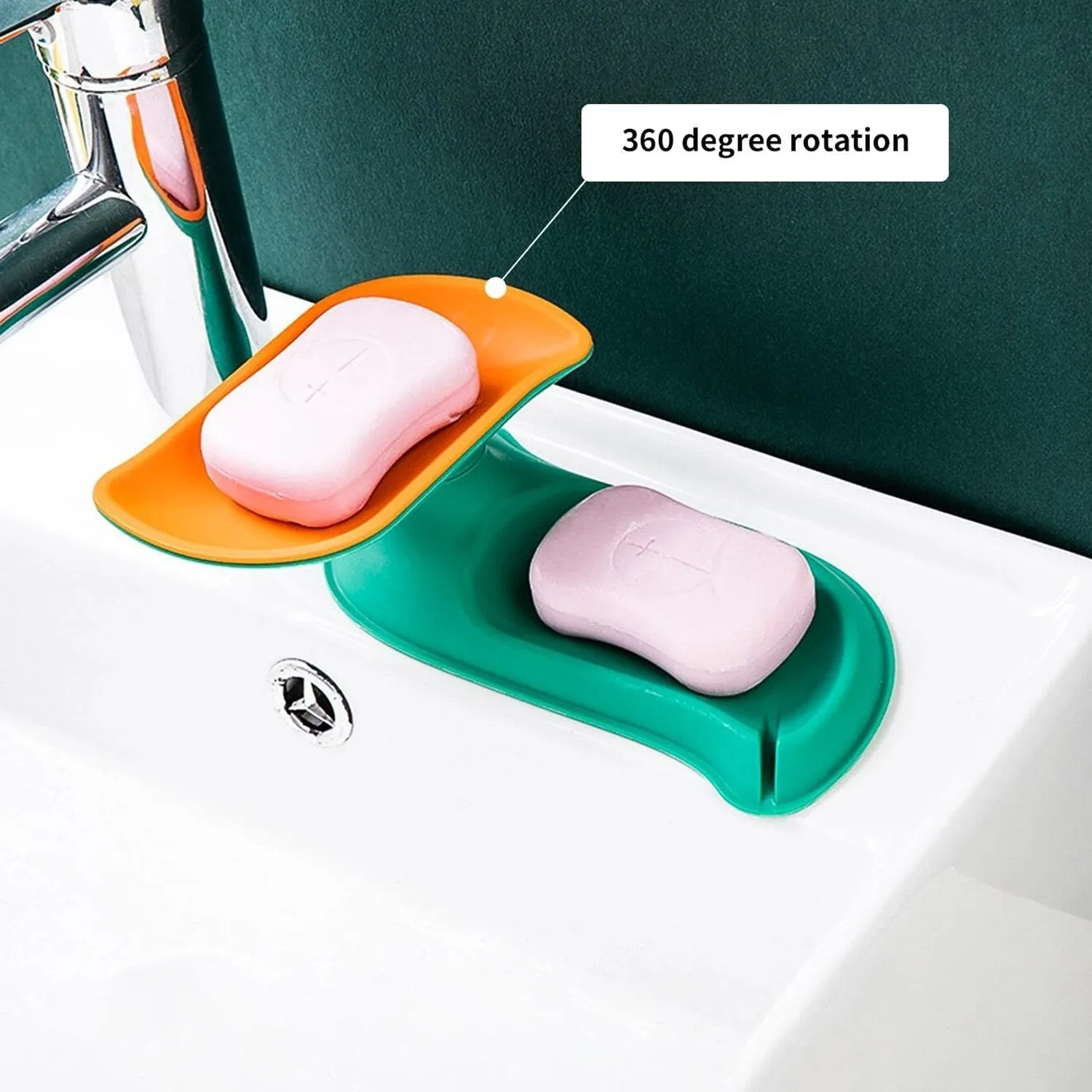 4858C Plastic Double Layer Soap Dish Holder| Decorative Storage Holder Box for Bathroom, Kitchen, Easy Cleaning ,Soap Saver.