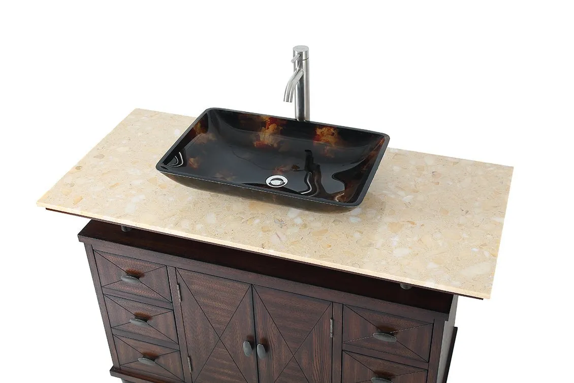 48" Benton Collection Verdana Vessel Sink Bathroom Vanity  Model #  Q0136-8XA