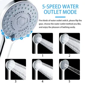 5 Modes Shower Adjustable Jetting Showerhead Water Handheld Shower