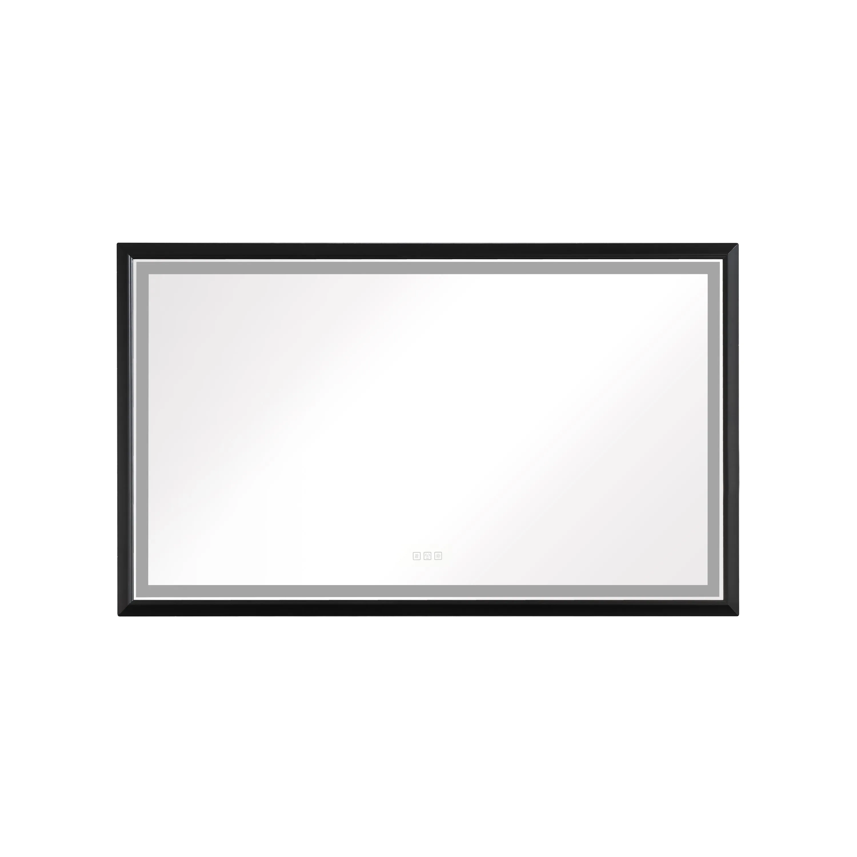 60in. W x 36in. H Oversized Rectangular Black Framed LED Mirror Anti-Fog Dimmable Wall Mount Bathroom Vanity Mirror  Wall Mirror Kit For Gym And Dance Studio 36X 60