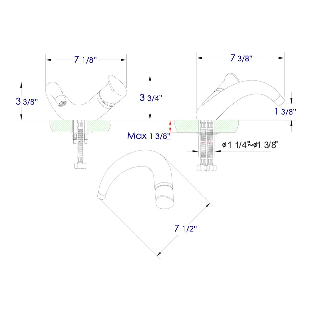 ALFI Brand AB1572-BM Black Matte Wave Single Lever Bathroom Faucet