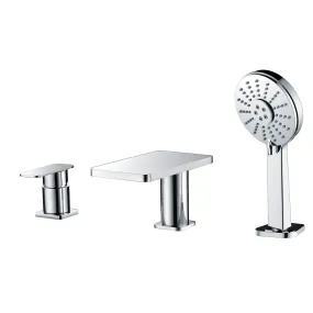 ALFI Brand AB2879-PC Polished Chrome Deck Mounted Tub Filler with Hand Held Showerhead