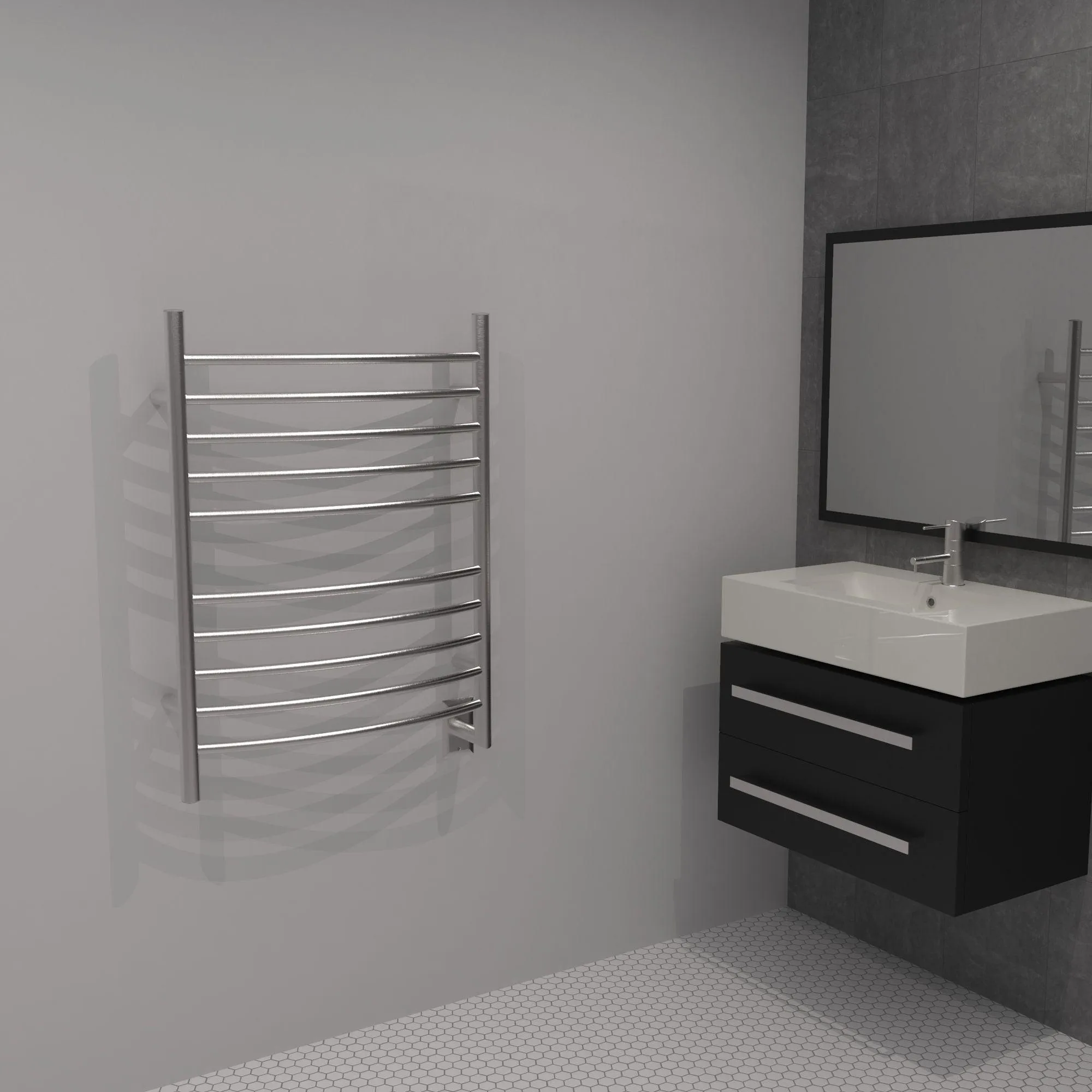 Amba Radiant Curved Plug-in and Hardware Towel Warmer - 23.75"w x 31.5"h