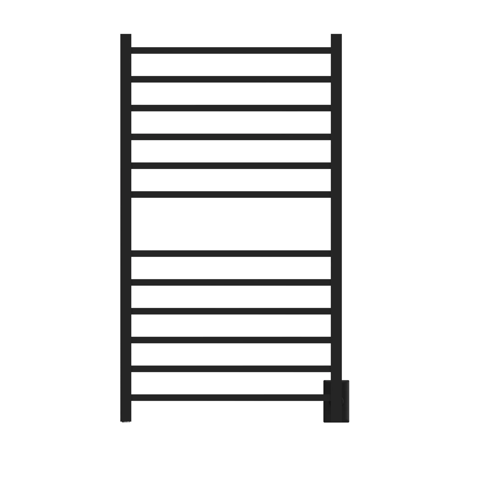 Amba RSWHL-MB Radiant Large Square Hardwired   Plug-in Combo 12 Bar Towel Warmer in Matte Black