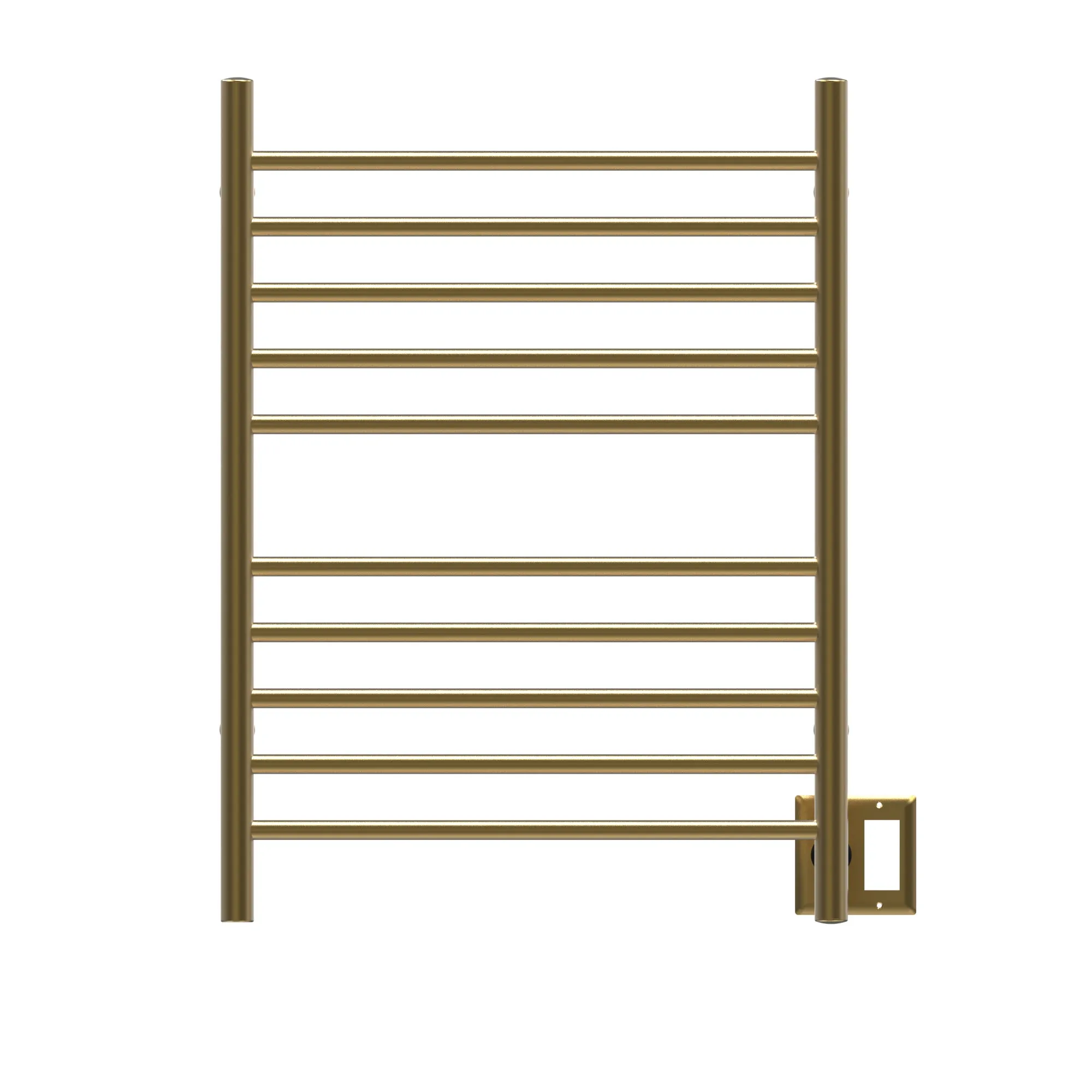 Amba RWH-SSB Radiant Hardwired   Plug-in Combo Straight 10 Bar Towel Warmer in Satin Brass