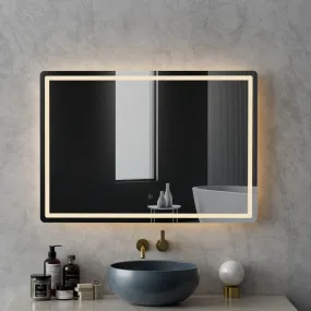 Anti-Fog LED Wall Mirror 100x70cm Waterproof, Embellir