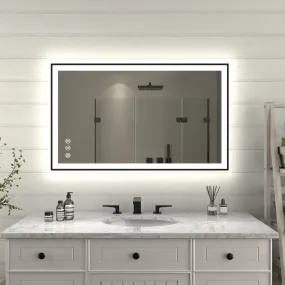 Apex-Noir 40"x24" Framed LED Lighted Bathroom Mirror