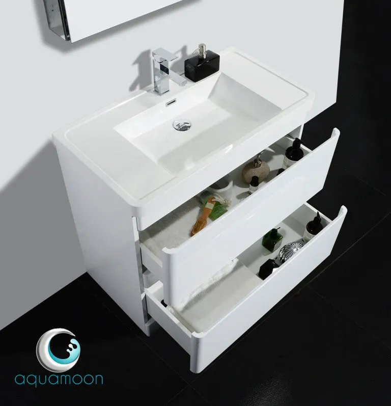 Aquamoon Glaciar 36 Modern Bathroom Vanity Set - White