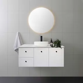 AUSTIN 1200mm Wall Hung Bathroom Vanity (Left Hand)   Bliss Stone Top