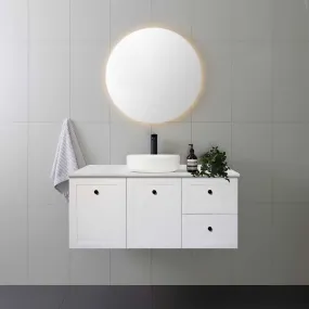 AUSTIN 1200mm Wall Hung Bathroom Vanity (Right Hand)   Bliss Stone Top