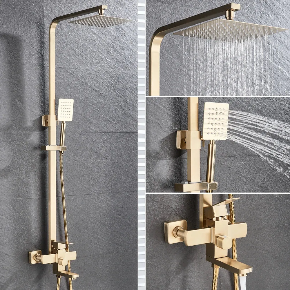 Bathroom Faucet Big Rain Shower Bath Faucet Wall Mounted Shower Set