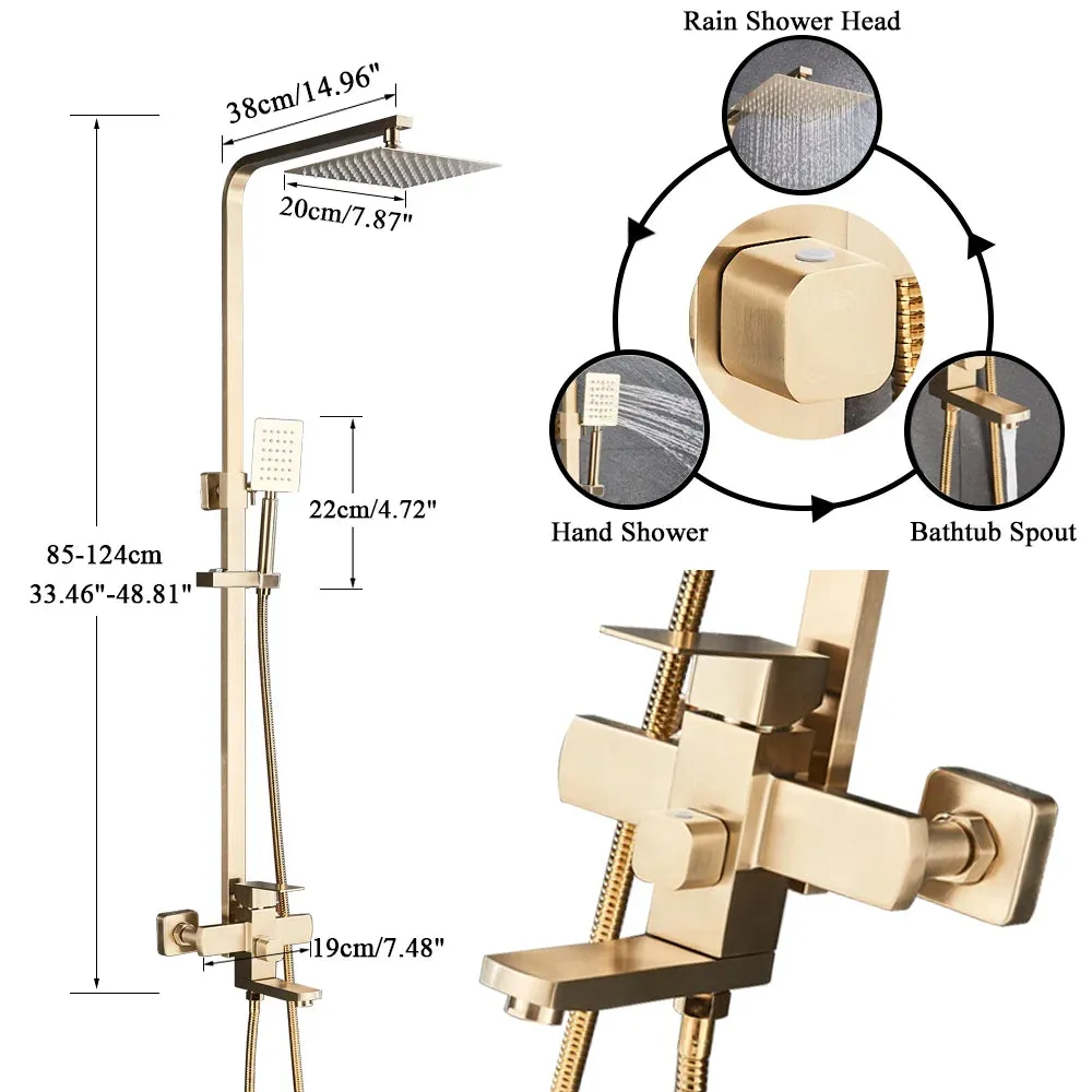 Bathroom Faucet Big Rain Shower Bath Faucet Wall Mounted Shower Set