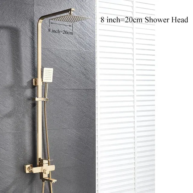 Bathroom Faucet Big Rain Shower Bath Faucet Wall Mounted Shower Set