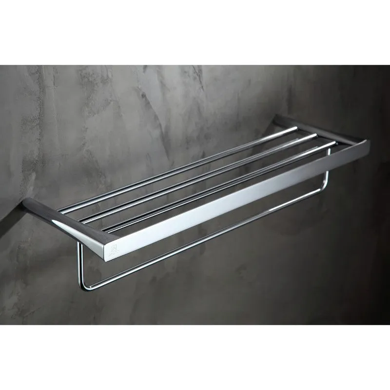 Caster 3 Towel Bar & Rack in Polished Chrome