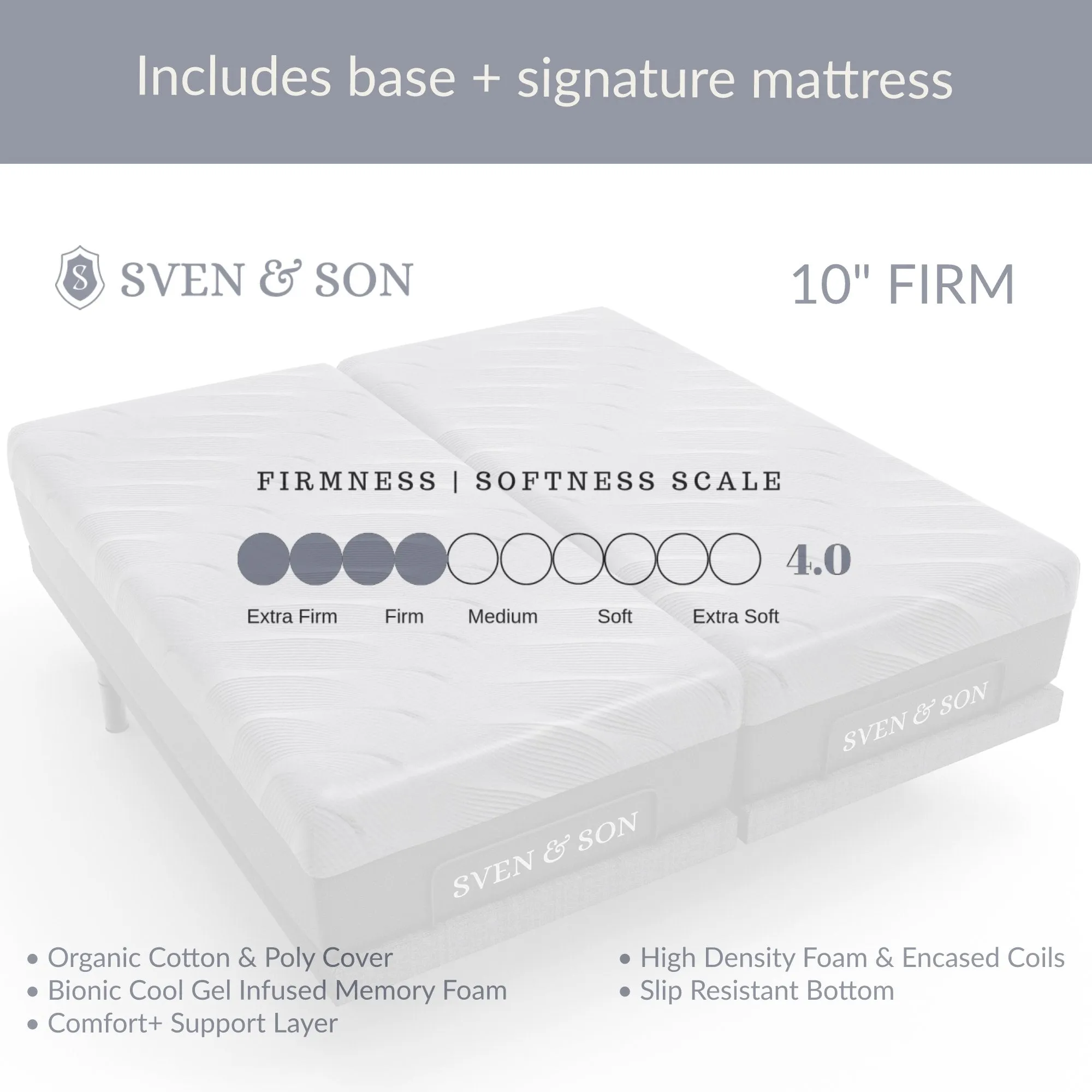 Classic Series Adjustable Bed Base   Choice of Mattress Bundle