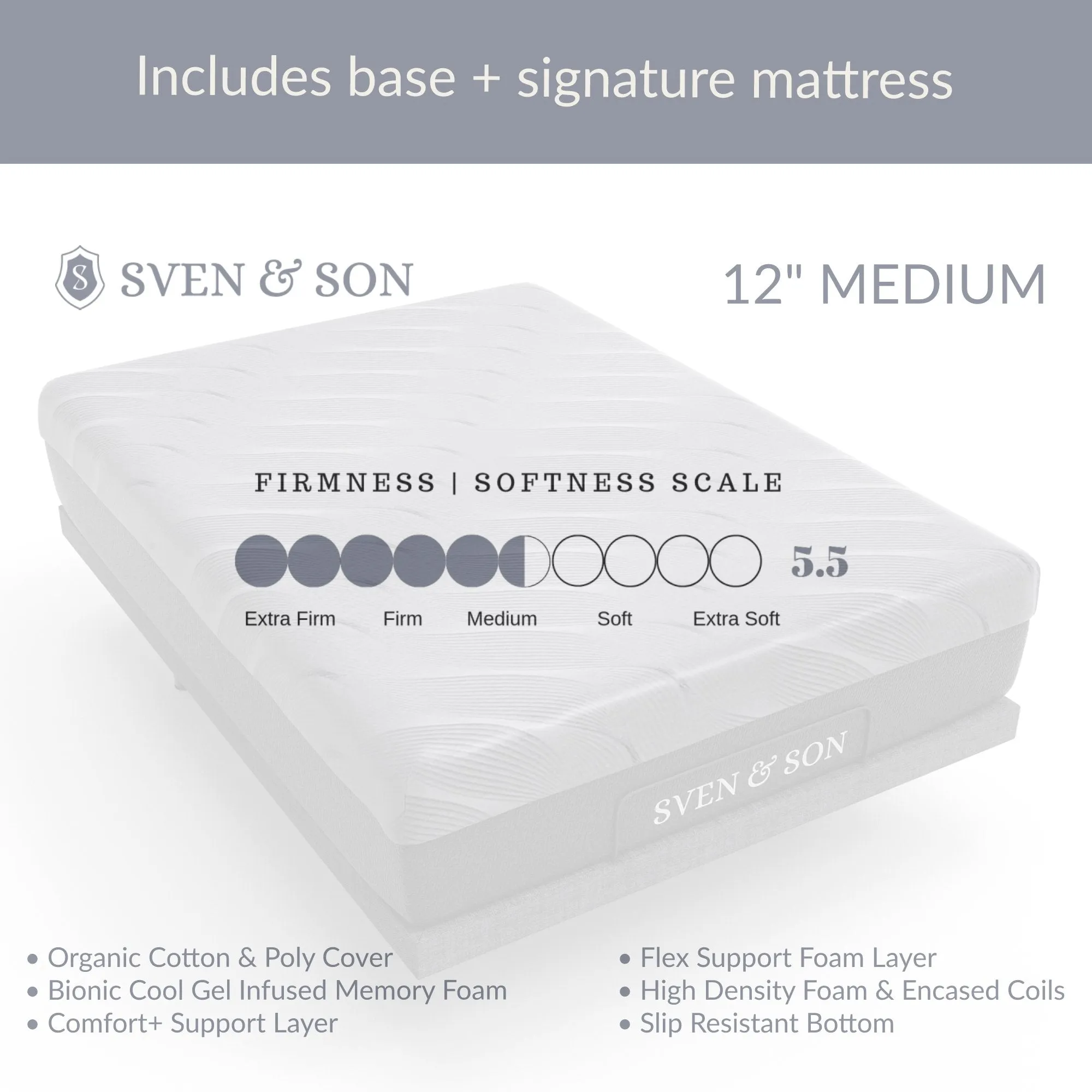 Classic Series Adjustable Bed Base   Choice of Mattress Bundle