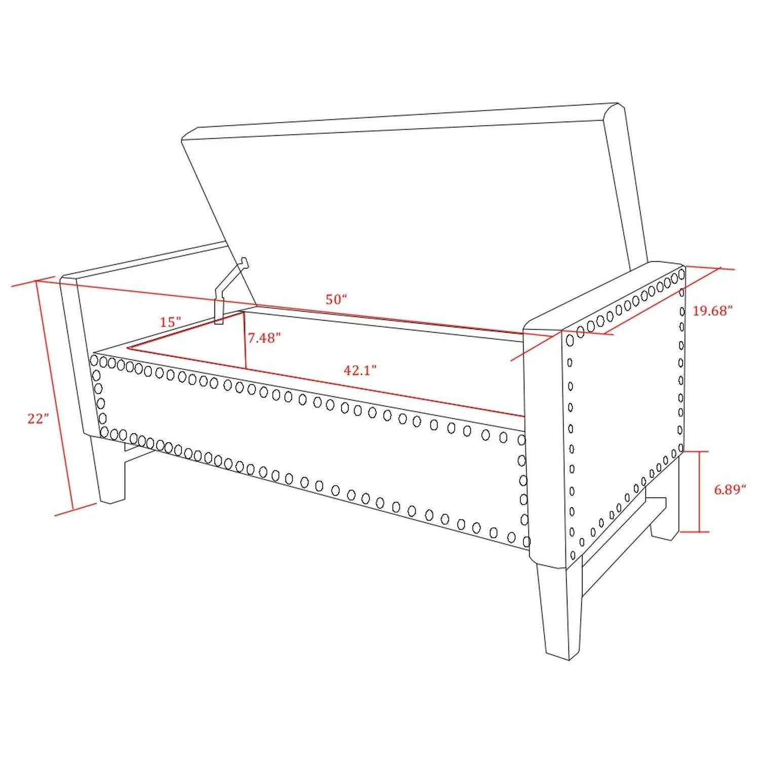 Columbus Velvet Storage Bench