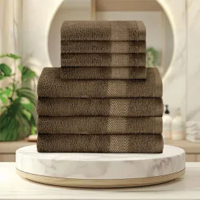 Cotton Face Towel and Hand Towel 8 Piece Set-Soft Feel, Quick Dry, Highly Absorbent Durable Towels