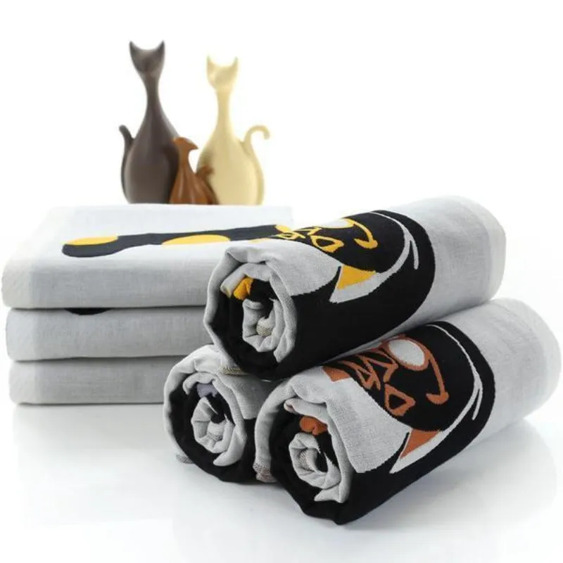 Cute Cats Quick Dry Woven Cotton Towels Cat Lovers Gifts