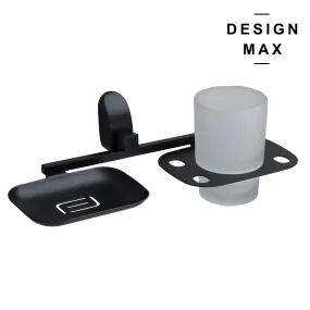 Double Wall Mounted Soap Dispenser and Glass Holder