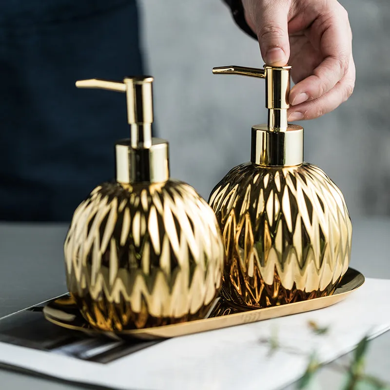 Elegant Gold Faceted Soap Dispenser