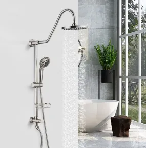 Exbrite Shower System with Rain Showerhead Brushed Nickel Finish