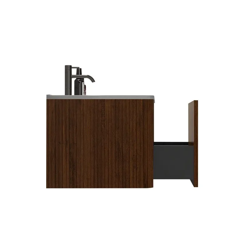 Giving Tree 24" Wooden Striped Modern Bathroom Vanity with Sink, Wall-mounted