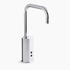 Gooseneck Touchless AC-Powered Bathroom Faucet in Polished Chrome with Temperature Mixer