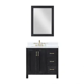 Hadiya 36" Single Bathroom Vanity Set with Aosta White Composite Stone Countertop