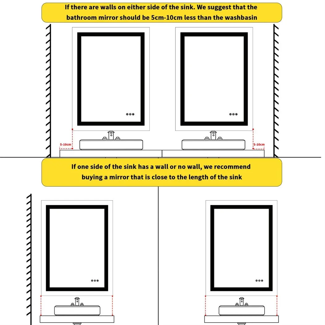 High-end Gold Frame LED Illuminated Bathroom Mirror - Dimmable, Anti-fog