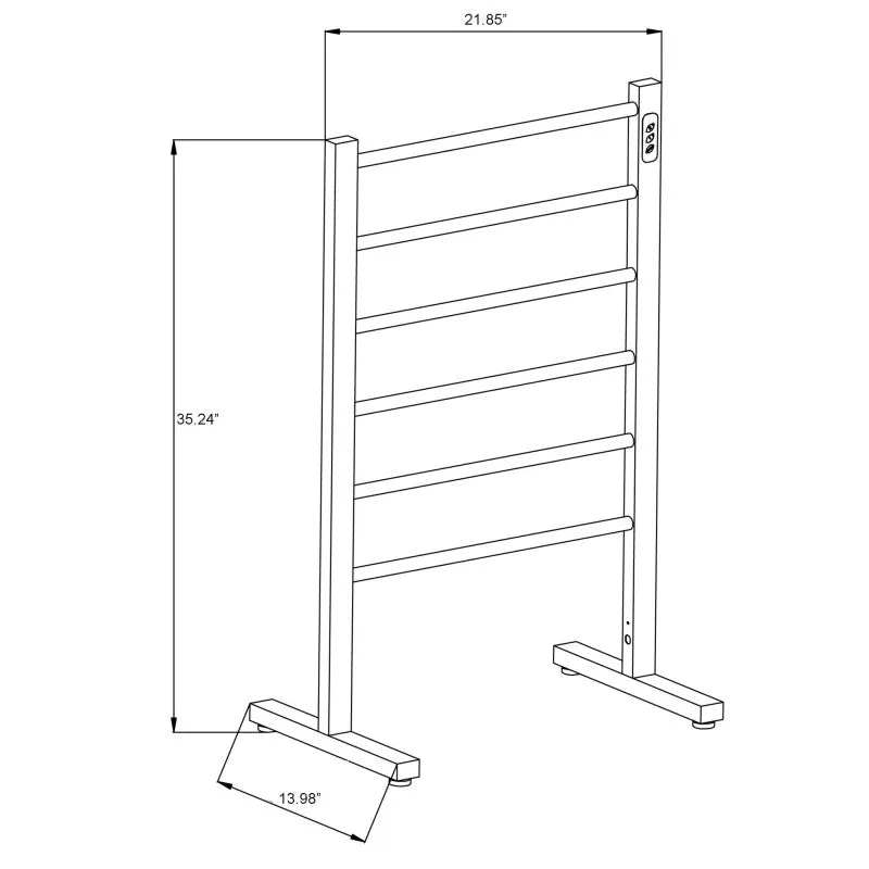 Kiln Series 6-Bar Stainless Steel Floor Mounted Electric Towel Warmer Rack in Brushed Nickel