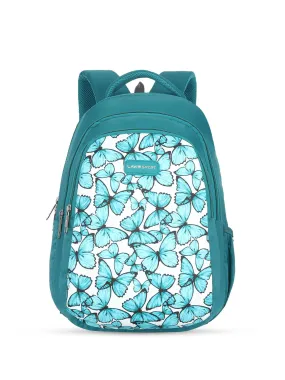 Lavie Sport Blue Fly 26L Printed 17" School Backpack for Girls Teal