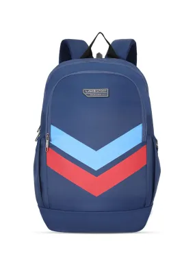 Lavie Sport Chevron 33L College Laptop Backpack with Rain cover For Boys & Girls|Men & Women Navy