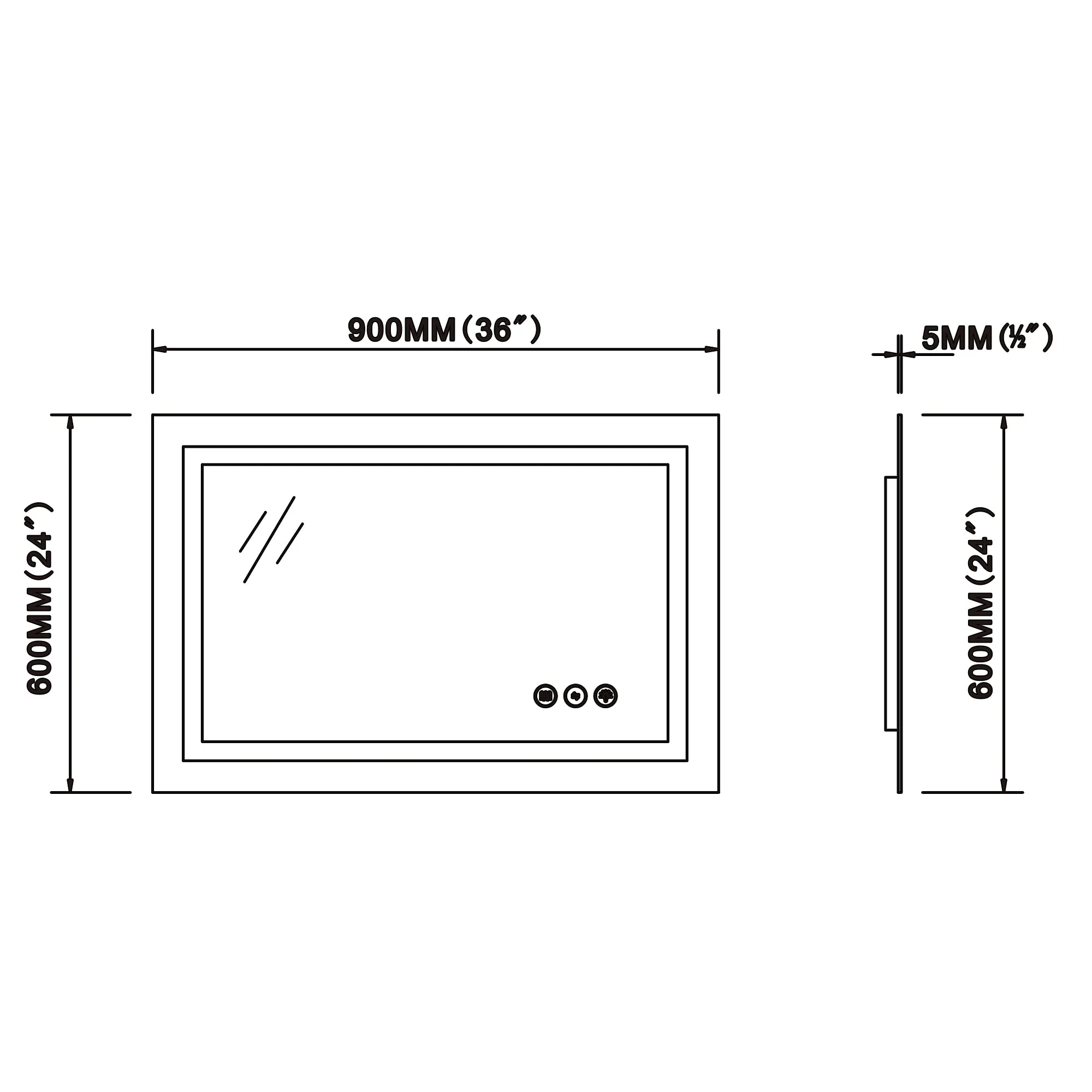 LED Bathroom Mirror with Lights Vanity Mirror for Bathroom with Double Lights Strip 3 Colors Anti-Fog Dimmable