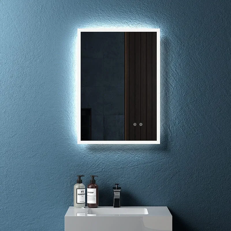 LED Light Bathroom Vanity Mirror Large Rectangular Frameless Anti Fog