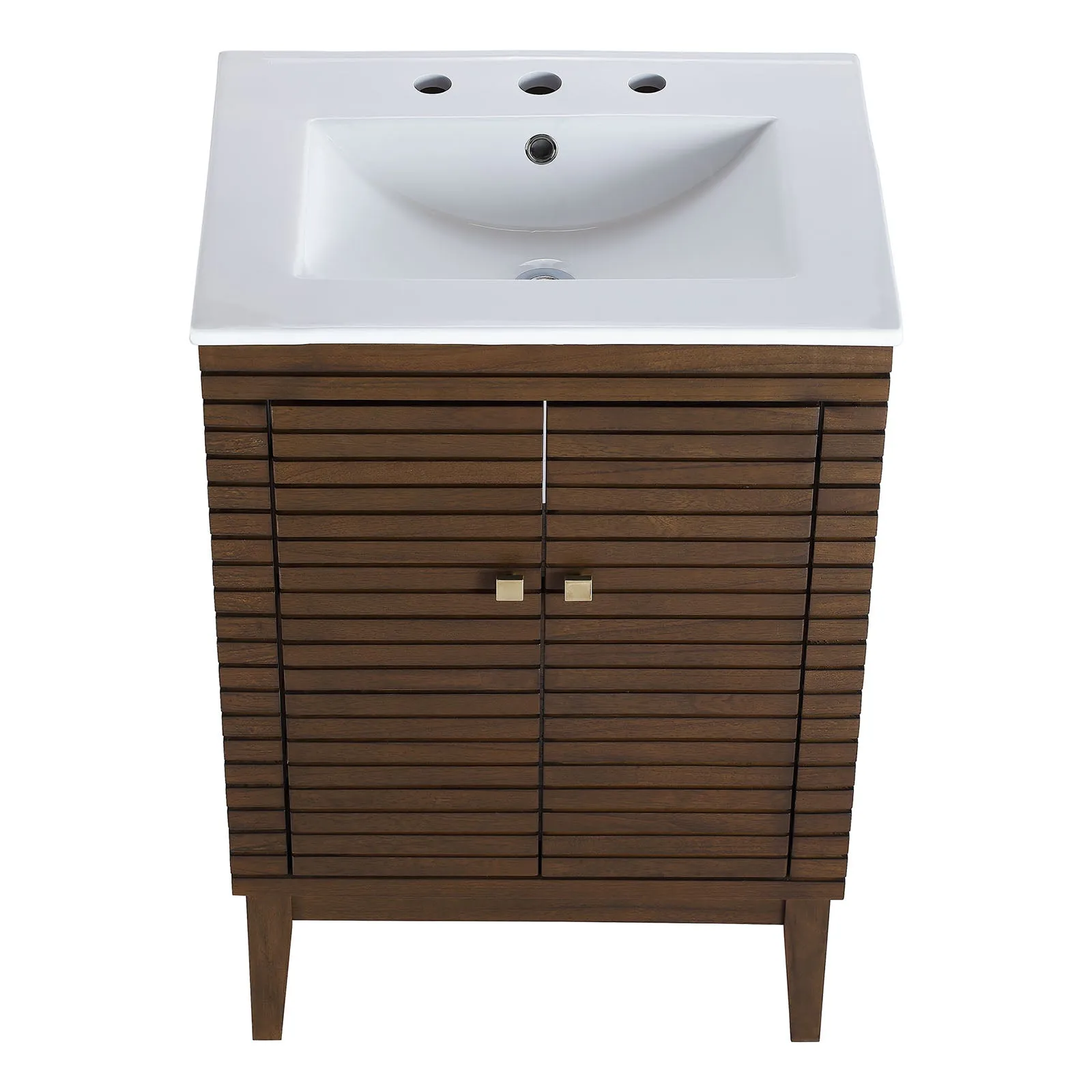 Ledger 24" Bathroom Vanity Walnut White EEI-5114-WAL-WHI