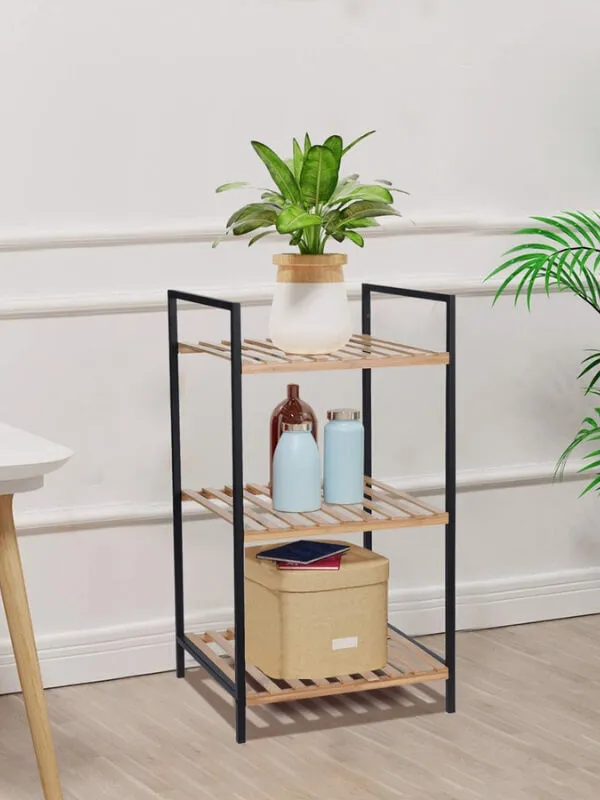 Natural Bamboo Bathroom Rack - 3 Shelves