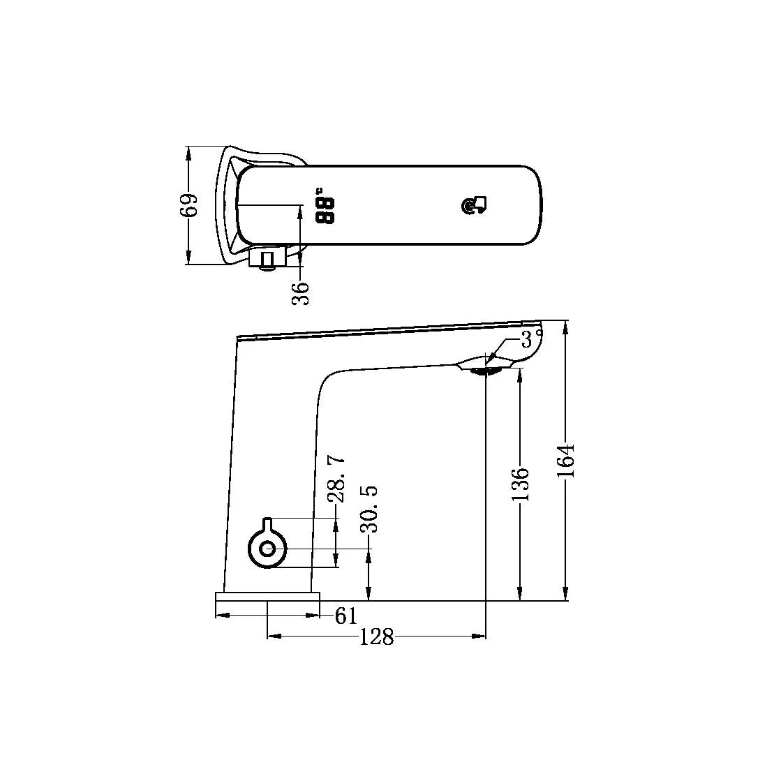 Nero Claudia Sensor Mixer Brushed Nickel YSW222102