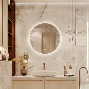 Round LED BATHROOMS Vanity  Mirrors With Dimmable Lights