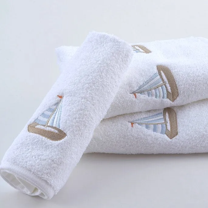 Summer Sailboat Embroidered Quick-Dry Towel Set