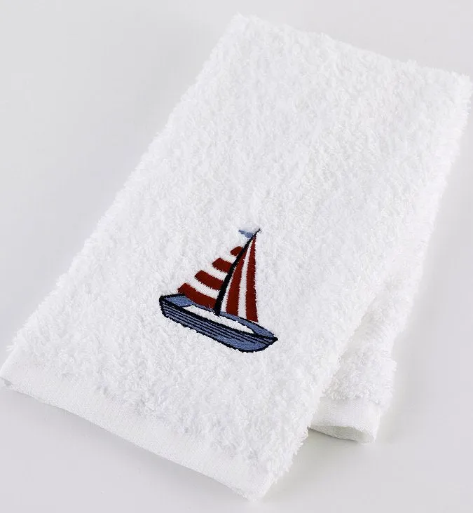 Summer Sailboat Embroidered Quick-Dry Towel Set