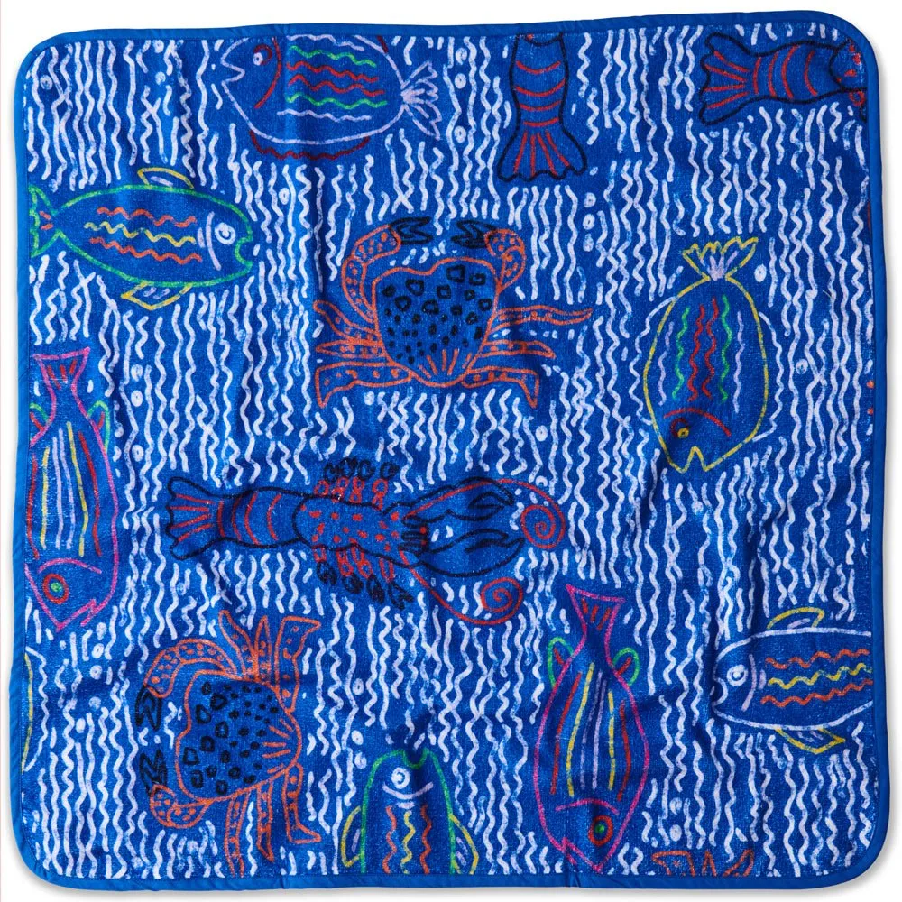 The Deep Blue Printed Terry Baby Towel