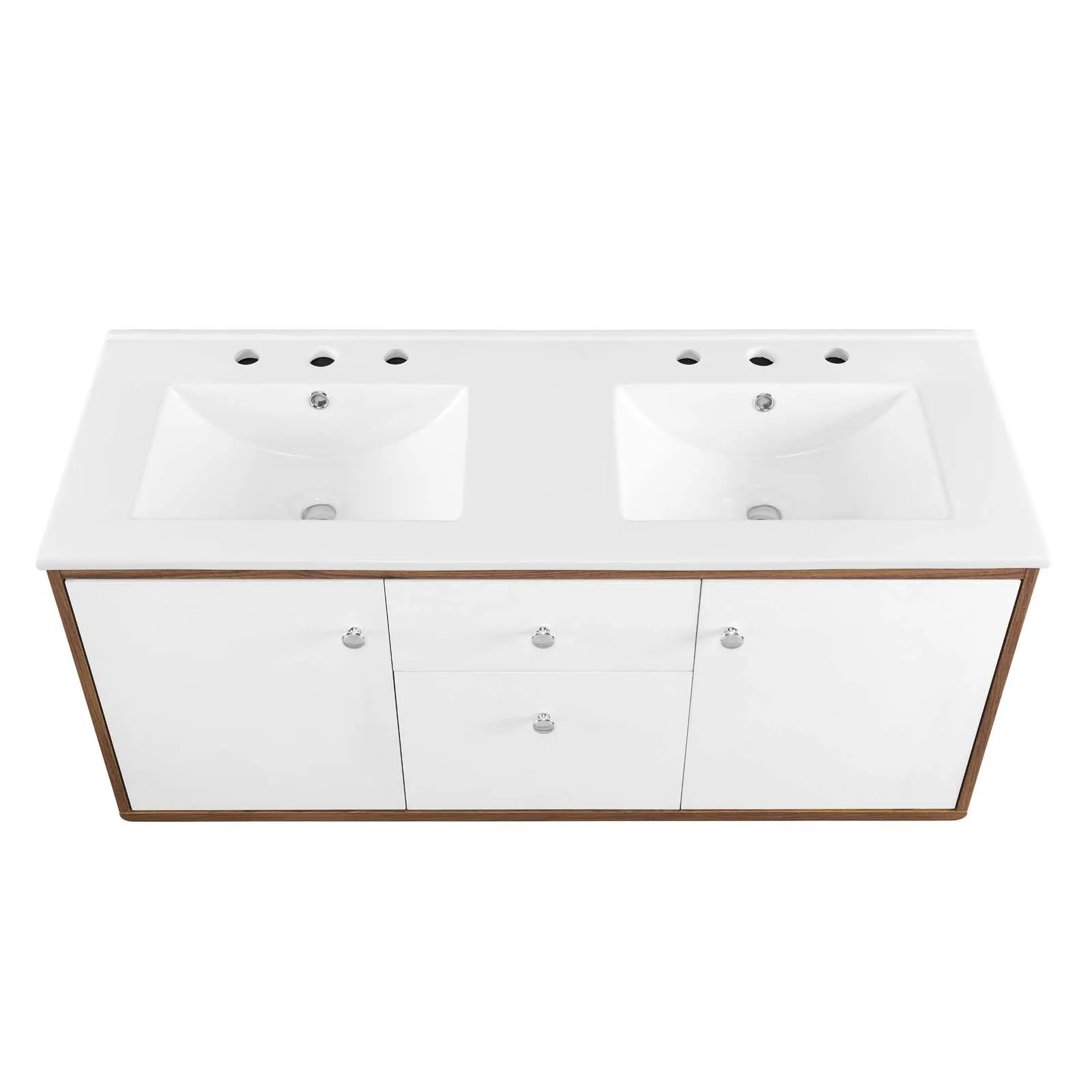 Transmit 48" Wall-Mount Bathroom Vanity Walnut White EEI-4901-WAL-WHI