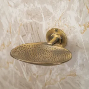 Vintage Style Hammered Solid Brass Soap Dish Holder