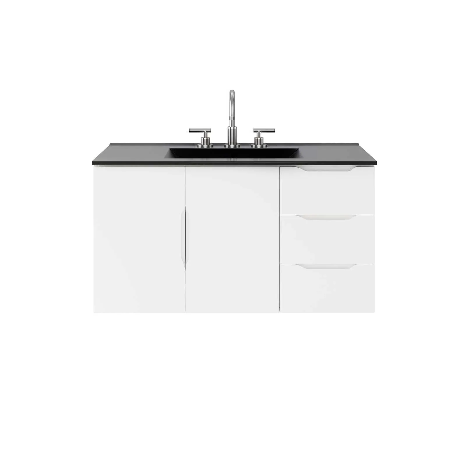 Vitality 36" Bathroom Vanity White Black EEI-5783-WHI-BLK